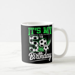 Es ist mein 5. Geburtstag Junge Fußball 5 Jahre al Kaffeetasse