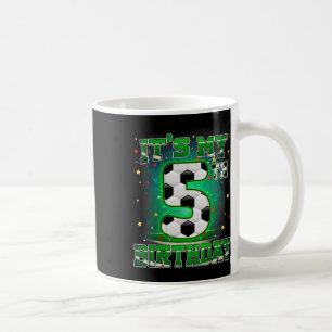 Es ist mein 5. Geburtstag Jungen Fußball 5 Jahre a Kaffeetasse