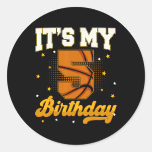 Es ist mein 5. Geburtstag Sketll Junge 5 Jahre alt Runder Aufkleber
