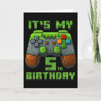 Es ist mein 5. Geburtstags-Shirt Gamer Video Pixel Karte