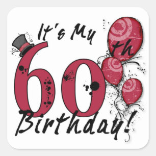 Es ist mein 60. Geburtstag Grunge Ballon Aufkleber