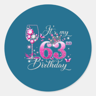Es ist mein 63. Geburtstag Nk 63 Jahre alter Gebur Runder Aufkleber