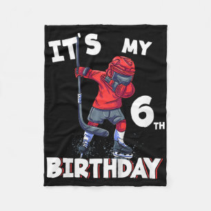 Es ist mein 6. Geburtstag 6 Jahre alte Eishockey-G Fleecedecke