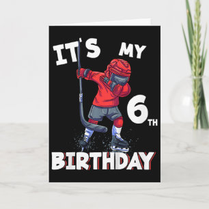 Es ist mein 6. Geburtstag 6 Jahre alte Eishockey-G Karte