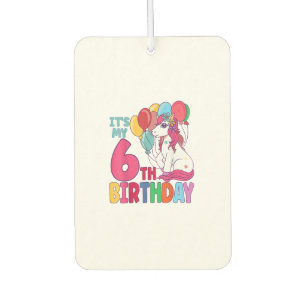 Es ist mein 6. Geburtstag Einhorn Jungen Mädchen K Autolufterfrischer