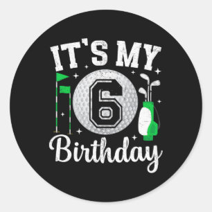 Es ist mein 6. Geburtstag Golf 6 Jahre alter Golfs Runder Aufkleber