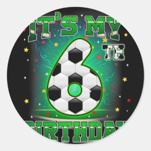 Es ist mein 6. Geburtstag Jungen Fußball 6 Jahre a Runder Aufkleber