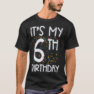 Es ist mein 6. Geburtstag Konfetti 6 Jahre alte Mä T-Shirt