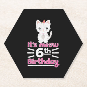Es ist mein 6. Geburtstag! Süßes Geschenk Kätzchen Untersetzer