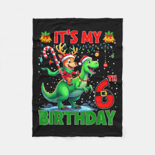 Es ist mein 6. Geburtstag Weihnachten Rentier Reit Fleecedecke