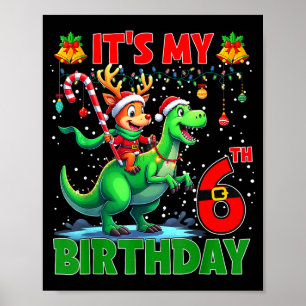 Es ist mein 6. Geburtstag Weihnachten Rentier Reit Poster