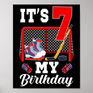Es ist mein 7. Geburtstag 7 Jahre altes Eishockey- Poster