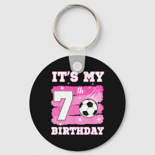 Es ist mein 7. Geburtstag Fußball Thema 7 Jahre al Schlüsselanhänger