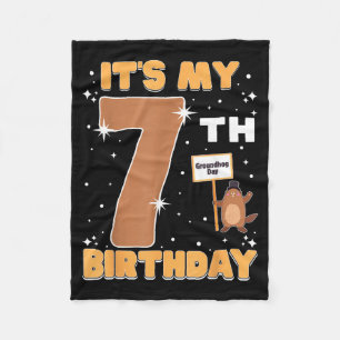 Es ist mein 7. Geburtstag Groundhog Day 7 Jahre al Fleecedecke