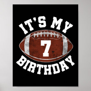 Es ist mein 7. Geburtstag Junge 7 Jahre alter Fußb Poster