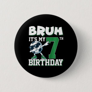 Es ist mein 7. Geburtstag Junge Fußball Fußbyll 7 Button