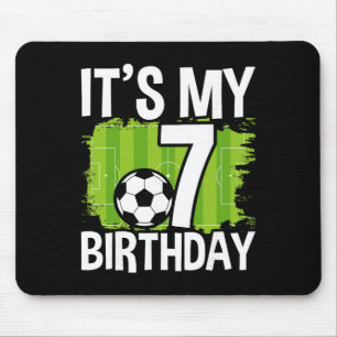 Es ist mein 7. Geburtstag Junge Fußball Fußbyll 7 Mousepad