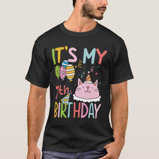 Es ist mein 7. Geburtstag - Katze T-Shirt (Vorderseite)