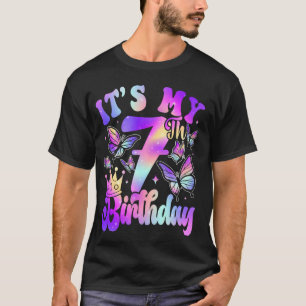 Es ist mein 7. Geburtstag Schmetterling Thema 7 Ja T-Shirt