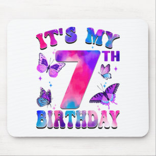 Es ist mein 7. Geburtstag Schmetterlings Thema 7 J Mousepad