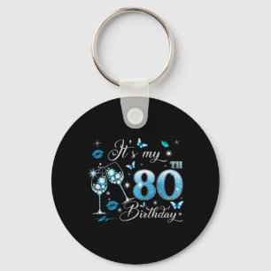 Es ist mein 80. Geburtstag Pink 80 Jahre alte Gebu Schlüsselanhänger
