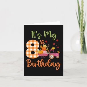 Es ist mein 8. Geburtstag 8 Jahre alter Kürbisfall Karte