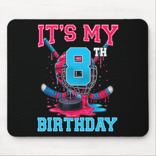 Es ist mein 8. Geburtstag Hockey 8 Jahre alte Eisc Mousepad