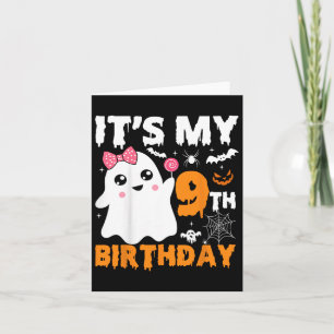 Es ist mein 9. Geburtstag 9 Jahre alter Geisterhau Karte