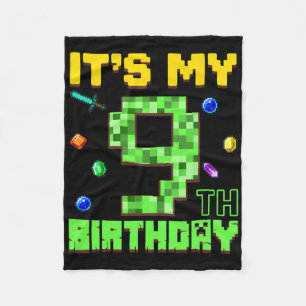 Es ist mein 9. Geburtstag 9-jähriger Junge Gamer P Fleecedecke