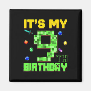 Es ist mein 9. Geburtstag 9-jähriger Junge Gamer P Magnet