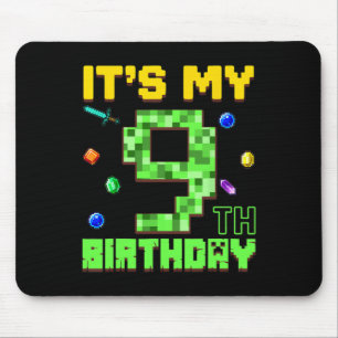 Es ist mein 9. Geburtstag 9-jähriger Junge Gamer P Mousepad