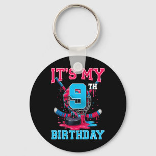 Es ist mein 9. Geburtstag Hockey 9 Jahre alter Eis Schlüsselanhänger