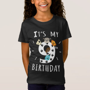 Es ist mein 9. Geburtstag Hund Lover Thema 9 Jahre T-Shirt