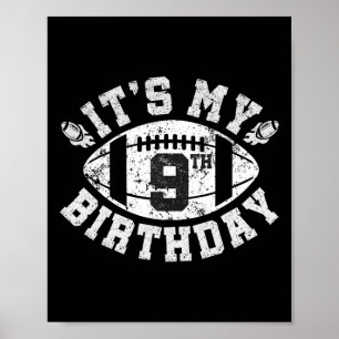 Es ist mein 9. Geburtstag Junge 9 Jahre alter Fußb Poster