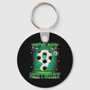 Es ist mein 9. Geburtstag Jungen Fußball 9 Jahre a Schlüsselanhänger