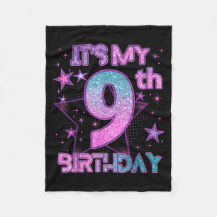 Es ist mein 9. Geburtstag K-Pop Mädchen 9 Jahre Ge Fleecedecke
