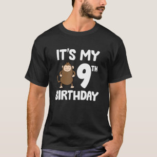 Es ist mein 9. Geburtstag Niedlicher Affenalter 9. T-Shirt