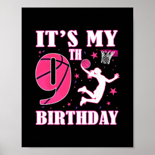 Es ist mein 9. Geburtstag Sketll Thema 9 Jahre alt Poster