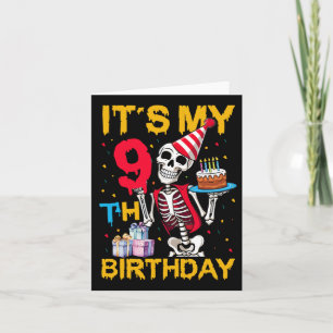 Es ist mein 9. Geburtstagsfeier Halloween Skeleton Karte