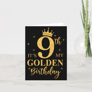 Es ist mein 9. goldener Geburtstag Mädchen 9 Jahre Karte