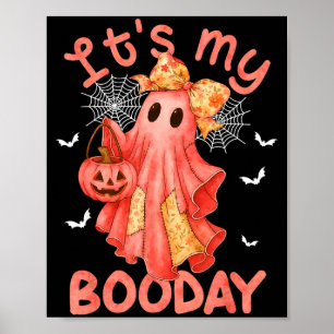 Es ist mein Boo-Tag Halloween Rosa Denim Geburtsta Poster