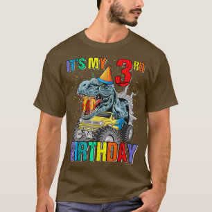 Es ist mein dritter Geburtstag Monster Truck Dinos T-Shirt