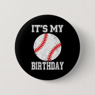 Es ist mein Geburtstag Baseball Vintage Stil Button