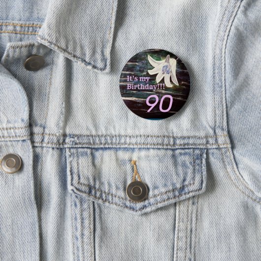 Es ist mein Geburtstag! Blume 90. Geburtstag Button (Beispiel)