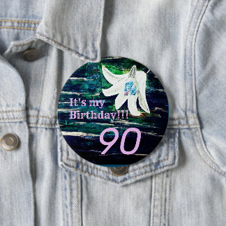 Es ist mein Geburtstag! Blume 90. Geburtstag Button