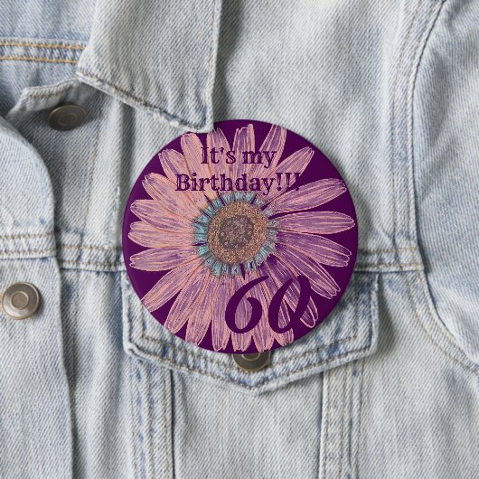 Es ist mein Geburtstag! Blume Personalisiert Gebur Button (Beispiel)