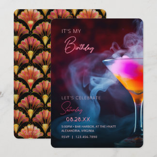 Es ist mein Geburtstag. Lass uns Cocktail einladen Einladung