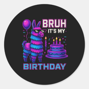 Es ist mein Geburtstag Lustiger Llama Pinata Gebur Runder Aufkleber