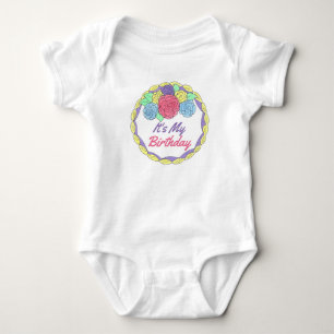 Es ist mein Geburtstag Mattiert Cake Rose Happy Bd Baby Strampler