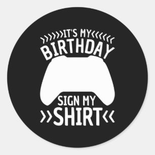 Es ist mein Geburtstag Mein Video Game Bday Party Runder Aufkleber